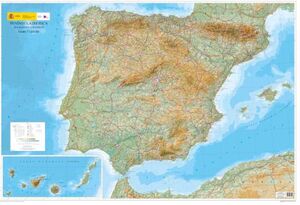 PENÍNSULA IBÉRICA, BALEARES Y CANARIAS - MAPA FÍSICO  1:1.250,000 *