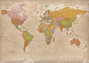 MAPA DEL MUNDO VINTAGE/ANTIGUO (ENG)  *